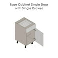 thumbnail image 5 of 15" Base Cabinet Single Door Single Drawer with Black Matte door, 5 of 5