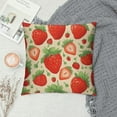 thumbnail image 2 of Creowell Strawberries Leaves Berries Pillow Cushion Covers for Sofa Couch Home Decor Summer High-Quality 1PC 18x18in, 2 of 5
