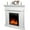 White, variant on WAA 44" Corner Electric Fireplace with Mantel Package Freestanding Fireplace Heater Corner Firebox with Log & Remote Control,750-1500W,Black