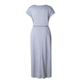 thumbnail image 3 of B91xZ Robe Grande Taille pour Femmes Robe Décontractée Ample Robe Longue Manches Courtes Fendue Maxi Robes, Gris m, 3 of 5