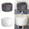 thumbnail image 2 of Este Pequeño Taburete de Madera con Asiento de Silla en Poly-Eound Seat Puf Slipcover - Gris Blanco perfecl Cubierta de taburete, 2 of 8