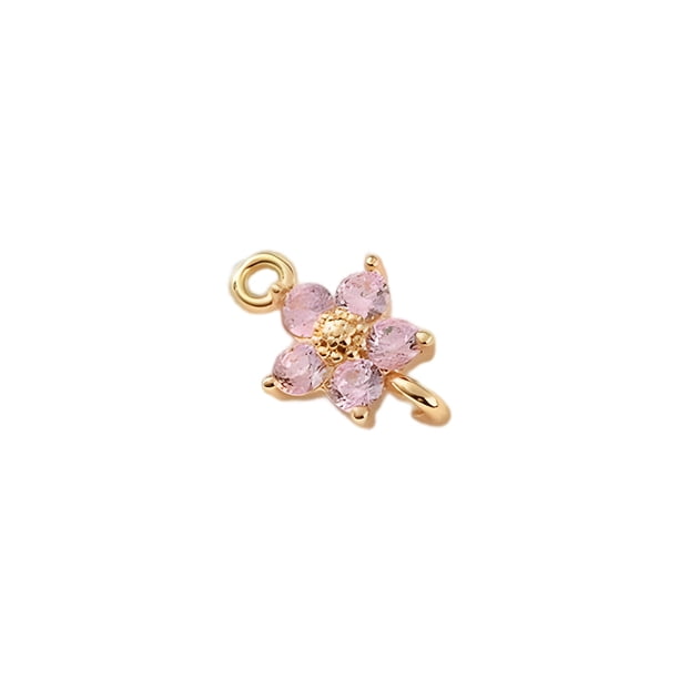Guardurnaity Collar con colgante de flor de circón de cristal brillante, colgantes delicados DIY, joyería artesanal, hallazgo para Ropa, zapatos y accesorios Miscelánea Rosa Guardurnaity AP015937-02