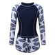 thumbnail image 3 of MKLEKYY Trajes De Baño Completo Mujer Women 2 Piece Long Sleeve Rash Guard With Built In Bra Swimsuits Upf 50+ Swim Shirt With Boyshort Bottom, 3 of 5
