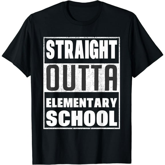 Straight Outta Elementary School Graduation 2024 Kids T-Shirt