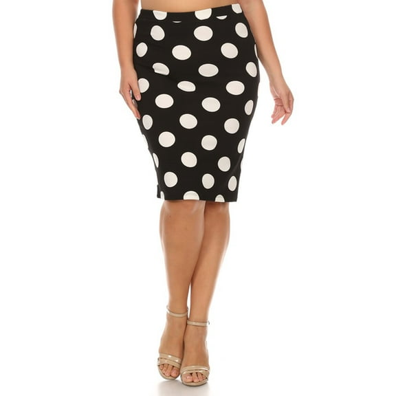 Women's Plus Size Stretchy Pencil Midi Skirt – Casual & Office Style