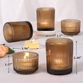 thumbnail image 2 of Portavelas Votive NITIME de vidrio ámbar acanalado (10 unidades), 2 of 6