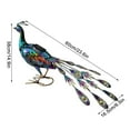 thumbnail image 3 of Wrought Iron Animal Painted Peacock Garden Statues With Solar Lights For Courtyard Balcony Decor, 3 of 13