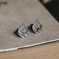thumbnail image 4 of Un par de pendientes de panda punk de plata de ley 925 para Halloween, pendientes góticos, pendientes de poste hipoalergénicos, joyería de animales, regalo para hombres y mujeres, graduación, 4 of 5