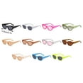 thumbnail image 3 of Qarigey Gafas enmarcadas pequeñas de moda para personas de moda Gafas de sol de color caramelo Gafas sin marco Lentes Marco negro, 3 of 6