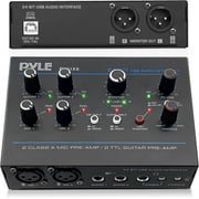 Professional USB Audio Interface with MIC/LINE, Guitar, AUX Stereo and RCA Inputs, Phone/Stereo/Monitor Outputs