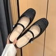 thumbnail image 5 of Women's Woven Mesh Mary Jane Mules Flats Closed Square Toe Slip-On, 5 of 7