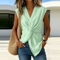 thumbnail image 5 of Aboser Twist Front Wrap Vest Tops for Women Dressy Casual Sleeveless Shirts Summer Cotton and Linen Vests Solid V Neck Blouses for Work Office, 5 of 7
