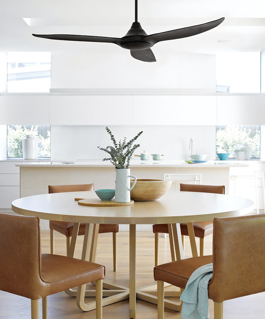 Brushed Chrome With Teak Lucci Air Type A 3 Blade Indoor Dc