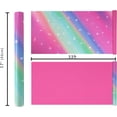 thumbnail image 7 of Pink Reversible Wrapping Paper - 17 Inch x 33 Feet Rainbow Gradient Girls Birthday Gift Wrap, Pastel Wrapping Paper for Girls, Party, Holiday & Baby Shower, 7 of 7