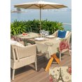 thumbnail image 6 of 52x70 Inch Outdoor Tablecloth with Umbrella Hole Zipper Rectangle Eiffel Tower Rectangular Tablecloths Waterproof Rustic Butterfly Botanical Rose Flowers Brown Patio Table Cloth Cover for Picnic, 6 of 8