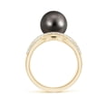 thumbnail image 2 of ANGARA Tahitian Cultured Pearl Criss-Cross Shank Ring in 14K Yellow Gold for Women | June Birthstone, Birthday, Anniversary, Jewelry Gift for Women | Pearl Ring, 2 of 9