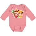 thumbnail image 3 of Inktastic Fiesta with Sombrero Taco Cactus Lime Red Pepper and Guitar in Background Boys or Girls Long Sleeve Baby Bodysuit, 3 of 5