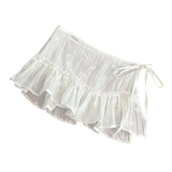 Ruffle Lace Shirt Extenders for Women Adjustable Layering Fake Top Lower Sweeps Shirt Half Length Skirt Underskirts