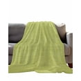 thumbnail image 3 of Throw Blanket Fleece Throw Blanket 50x60in, Green Fruit Pure Color Soft Lightweight Bed Blankets Vintage Linen Fuzzy Couch Blankets for All Season, 3 of 6