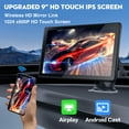 thumbnail image 6 of HOMPOW 9" Apple CarPlay & Android Auto – Portable Car Stereo with 4K Dash Cam, 1080P Backup Camera, GPS Navigation, Bluetooth, Free 64GB TF Card for All Cars, 6 of 9
