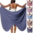 thumbnail image 1 of NSLGXD Paréos Rayés pour Femmes Grande Taille à Bretelles Spaghetti, Robe de Plage Légère Type Paréo pour Maillot de Bain, Paréos Bleus, Tailles P-5TG, 1 of 10