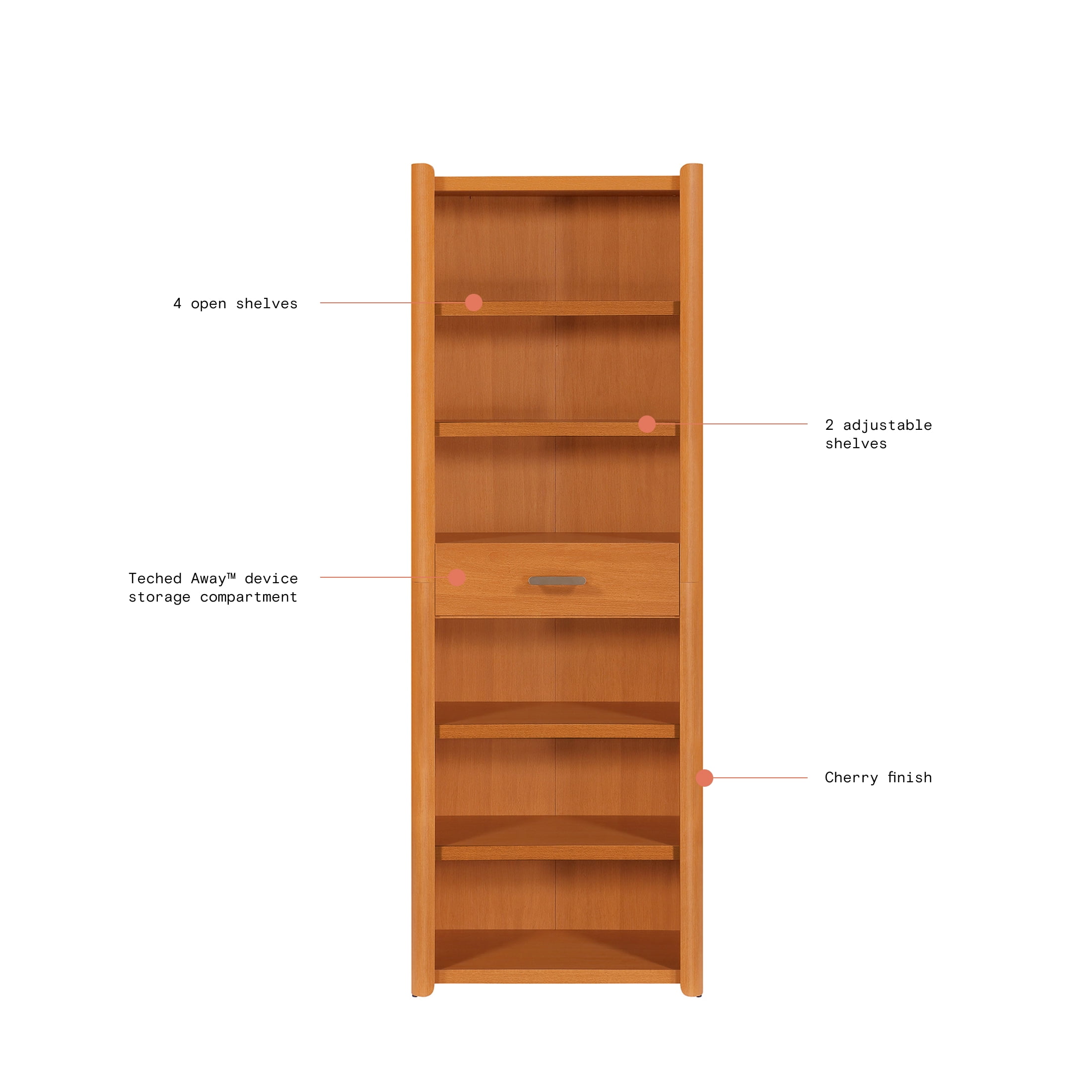 Beautiful Mae Bookcase by Drew Barrymore, Cherry