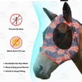 thumbnail image 3 of Harrison Howard Stretch, Breathable, UV Protective Fly Mask with Mesh Eye Opening for Full Visibility and Ventilating Ear Covers Orange Paisley, 3 of 4