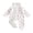 White, variant on Cjfdfy Newborn Baby Girl Floral Footed Outfit Romper Zip Front Long Sleeve Ribbed Ruffle Trim Jumpsuit Bow Headband Infant Cute Coming Home Fall Winter Outfit