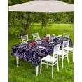thumbnail image 4 of Outdoor Tablecloth with Umbrella Hole and Zipper 60 x 102 Inch Retro Flowers Abstract Paisley Purple Table Cover for Rectangular Tables Waterproof Tabletop Collection for Patio Garden Picnic Camping, 4 of 6