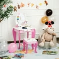 thumbnail image 3 of Costway Coiffeuse Table de Maquillage Chaise Ensemble en Bois avec Miroir Tiroir, 3 of 10