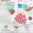thumbnail image 4 of SKYSONIC 16"x28" Face Hand Towel Set, Watercolor Cupcakes Cotton Washcloths, Quick-Dry Highly Absorbent Bath Towels 2 PCS for Bathroom Ktichen Travel SPA Gym, 4 of 7