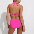 thumbnail image 5 of UTSJKR 2 Piece Swimsuit for Women Drawstring Tummy Control Swim Suits Color Block Full Coverage Bathing Suits Swimwear Hot Pink M, 5 of 8