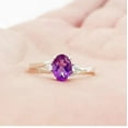 thumbnail image 3 of Purple Amethyst Engagement Eternity Band Ring Solitaire Dainty Christmas Anniversary 925 Sterling Silver Gemstone Jewelry For Women Gift, 3 of 5
