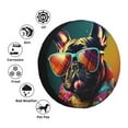 thumbnail image 4 of Gaeub Retro Bulldog Sunglasses 14-17in Tire Cover, Spare Tire Cover, for Camper Caravan, Trailer, Car, Truck, SUV, Jeep-16 inch, 4 of 6