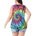 thumbnail image 3 of Agnes Orinda Women's Plus Size Tank Top Tie Dye V-neck Sleeveless Tshirts Summer Casual Basic Tees 1X Green, 3 of 6