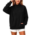 thumbnail image 6 of Mitankcoo Girls Full‑Zip Jacket Stand Collar Raglan Sleeve Sweatshirt Coat with Thumb Holes & Pockets Casual Loose Outerwear, 6 of 8