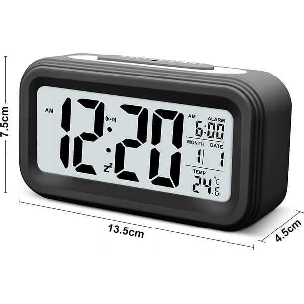 Reloj Despertador Digital Reloj Despertador Luminoso de la Manana Reloj Despertador Digital LED Reloj de Viaje con Alarma Silencioso con Pilas con Numeros Grandes para Ninos Ninas Ninos Adolescentes A...