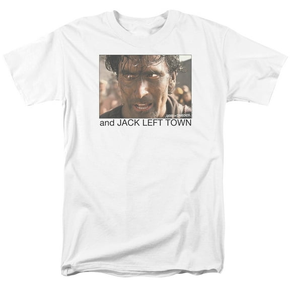 Army Of Darkness Jack Left Town Adult 18/1 T-Shirt White