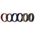 thumbnail image 1 of Juego de anillos escalonados de 2 capas de boda de silicona - Negro de ROQ para hombre - Anillo de 6 x 16 mm, 1 of 1