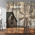 thumbnail image 3 of Western Barn Windmill Shower Curtain Sets for Bathroom,Rustic Inspirational Quotes Country Vintage Shower Curtains, Waterproof Farmhouse Bathroom Bathbub Decor Curtains with Hooks 72x72IN, 3 of 6