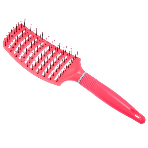 Cepillo para el cabello con ventilación curvada ancha, cepillo para desenredar nudos y enredos, cepillo para el cabello con mango redondo para hombres y mujeres, rosa roja