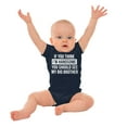 thumbnail image 3 of Handsome Little Brother Funny Bodysuit Jumper Boys Infant Baby Brisco Brands 12M, 3 of 7