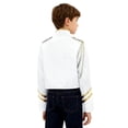 thumbnail image 5 of iiniim Boys Trumpet Honor Guard Team Uniform Long Sleeve Marching Band Jacket Drummer White 6, 5 of 7