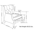 thumbnail image 5 of Natural Greige Touffeté Chaise Club en Gris Clair, 5 of 5