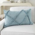 thumbnail image 4 of Mina Victory Life Styles Distressed Diamond 14" x 24" Aqua Throw Pillow, 4 of 5