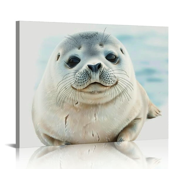 BCIIG Baby Seal Nursery Wall Art Prints,Arctic Animal Nursery Art,Seal Nursery Wall Decor for Baby Childrens Kids Room Bedroom Living Room 20x16in