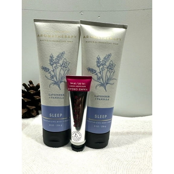 Bath & Body Works Lavender   Vanilla Sleep Gift Set of 3 (2 Moisturizing Body Creams 8 oz. and Hand Cream 1 fl. oz.)