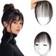 thumbnail image 1 of Flequillo de pelo con clip en flequillo real extensiones de cabello humano Wispy Bangs francés clip en flequillo de aire para mujeres (A-Natural Black Wispy Bangs), 1 of 5
