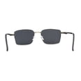 thumbnail image 4 of Mens Luxury Classical Narrow Rectangular Metal Rim Pimp Sunglasses Silver Black, 4 of 4