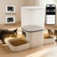 thumbnail image 4 of Comedero automático para mascotas de 6L con doble recipiente, temporizador, control remoto, función de voz, dispensador de comida para perros y gatos, ABS y acero inoxidable, blanco, 4 of 6
